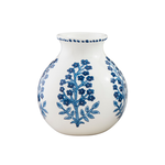 Mud Pie Blue Floral Print Vase Large - Bloom Block