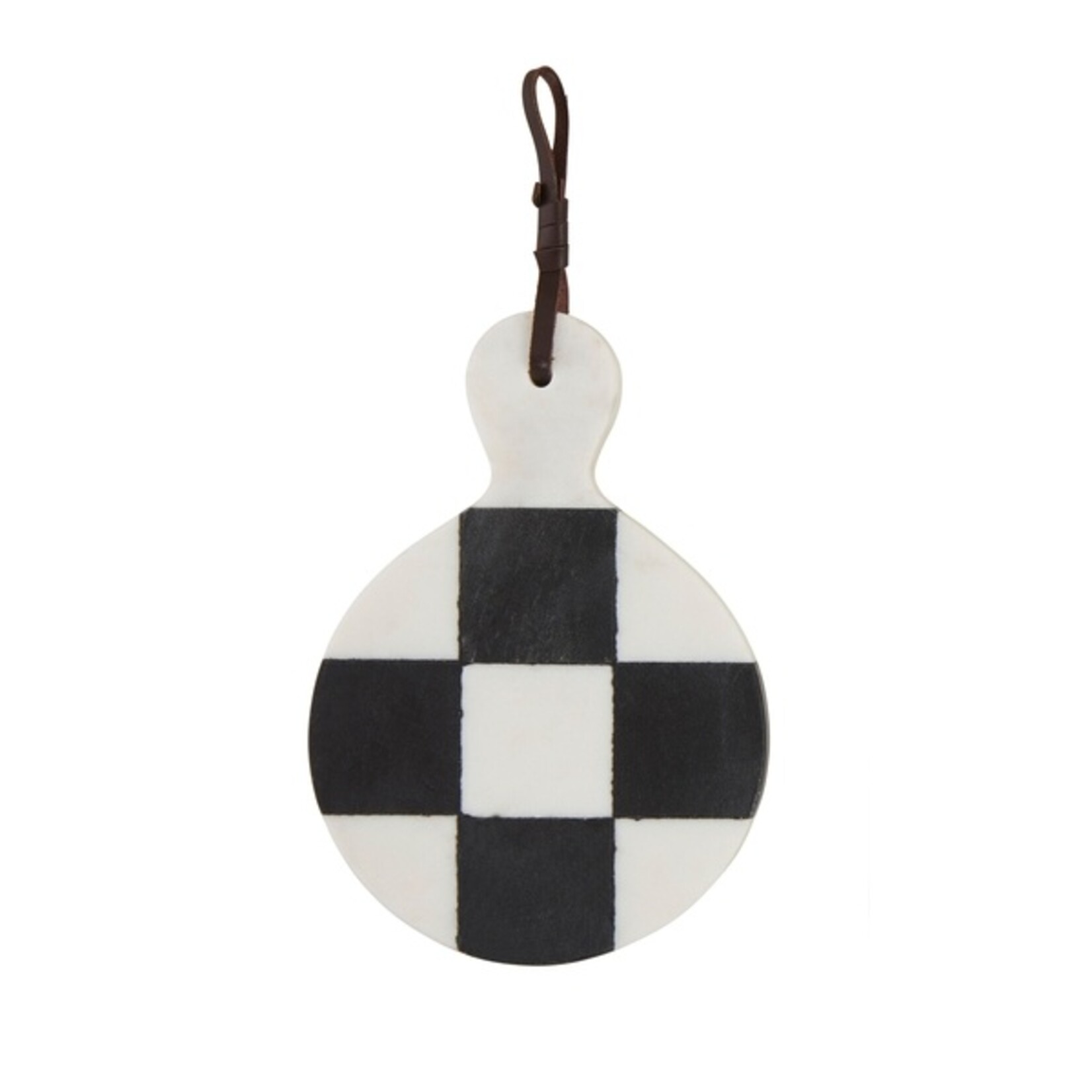 Mud Pie Round Checkered Mini Board