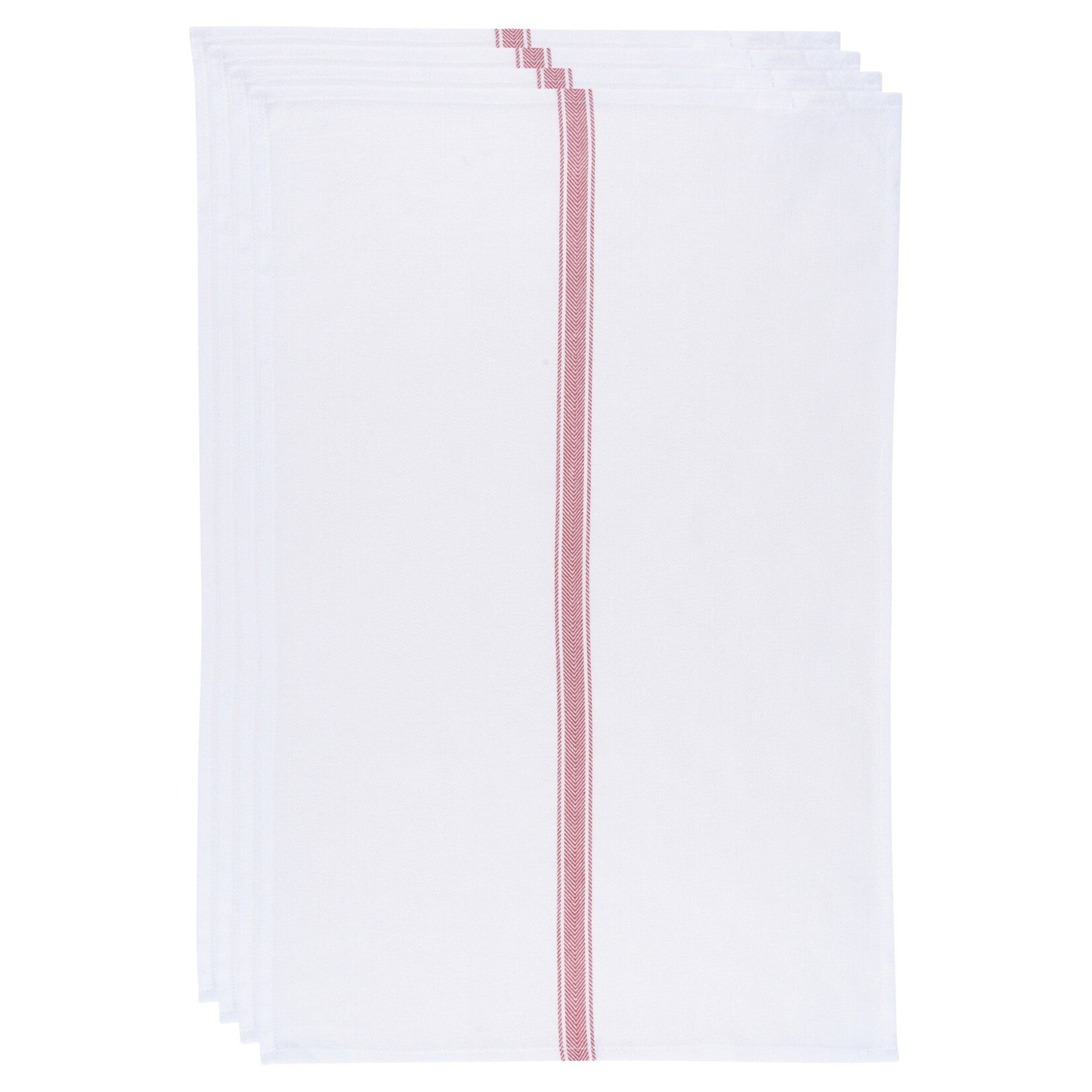 Danica Now Designs Brooklyn Stripe Poppy Red Dishtowels Set of 4