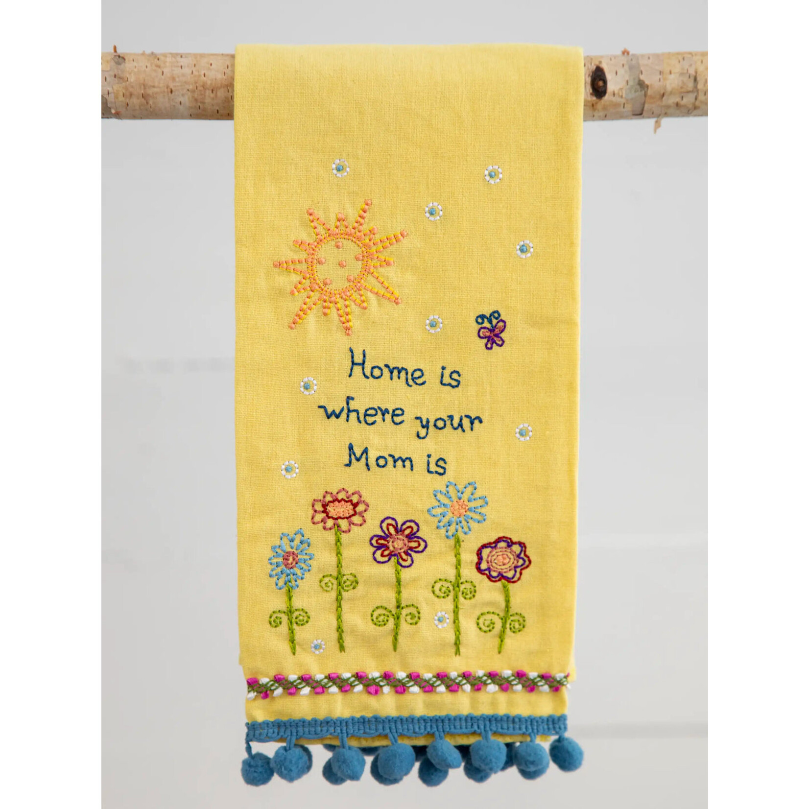 Natural Life Natural Life Mom Linen Embroidered Hand Towel