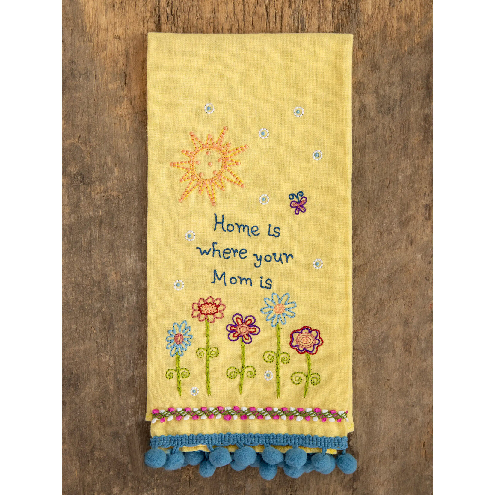 Natural Life Natural Life Mom Linen Embroidered Hand Towel