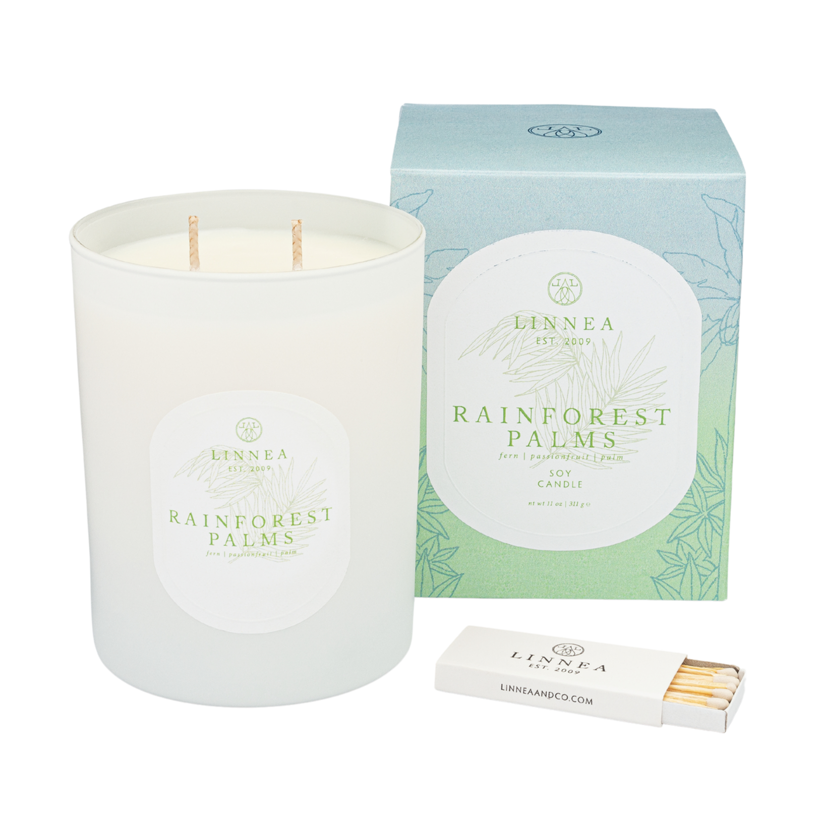 Linnea Linnea Rainforest Palms  Two-Wick Candle