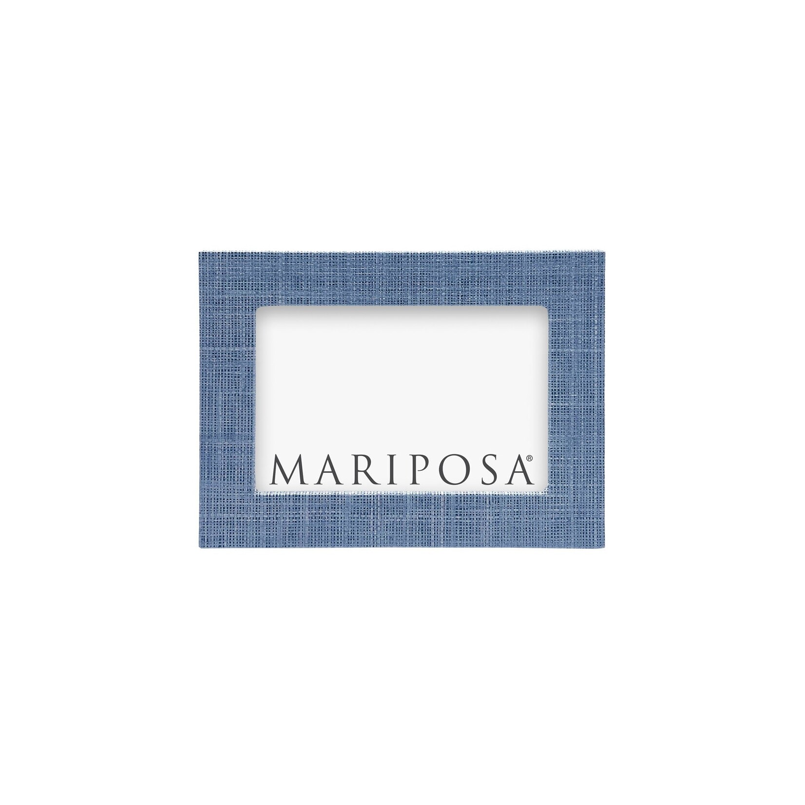 Mariposa Mariposa Heather Blue Faux Grasscloth 4x6 Frame