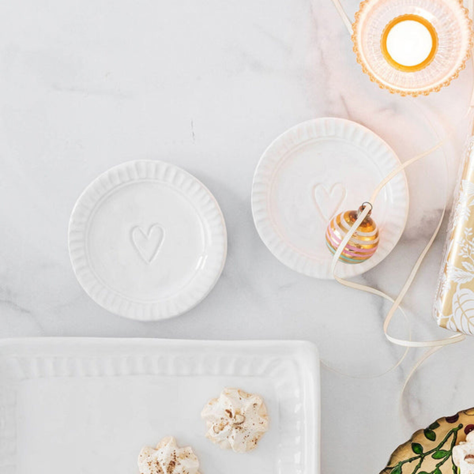 Vietri Vietri Pietra Serena Heart Plate