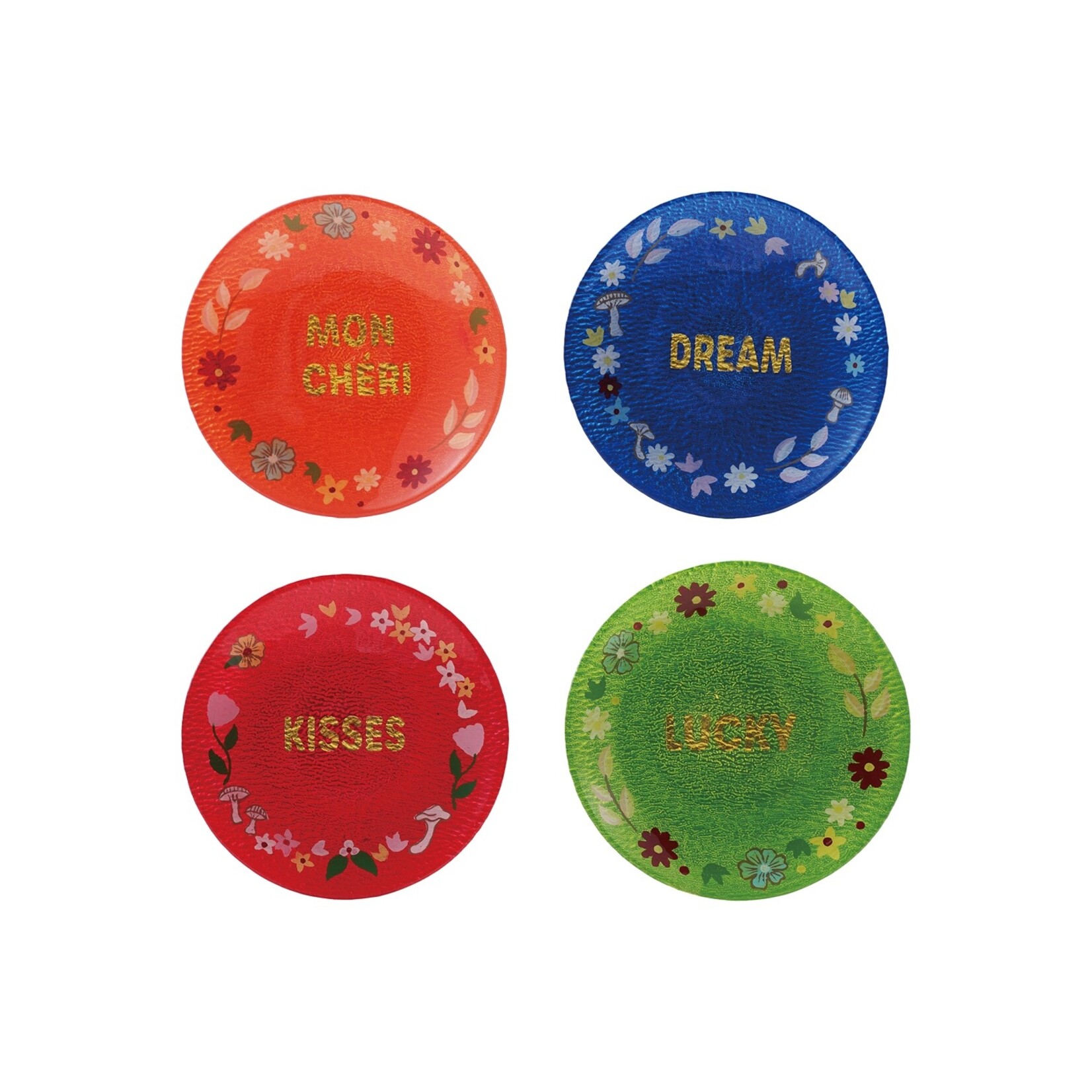 Hazel Mazel Hazel Mazel Round Glass Plate - 5-3/4"