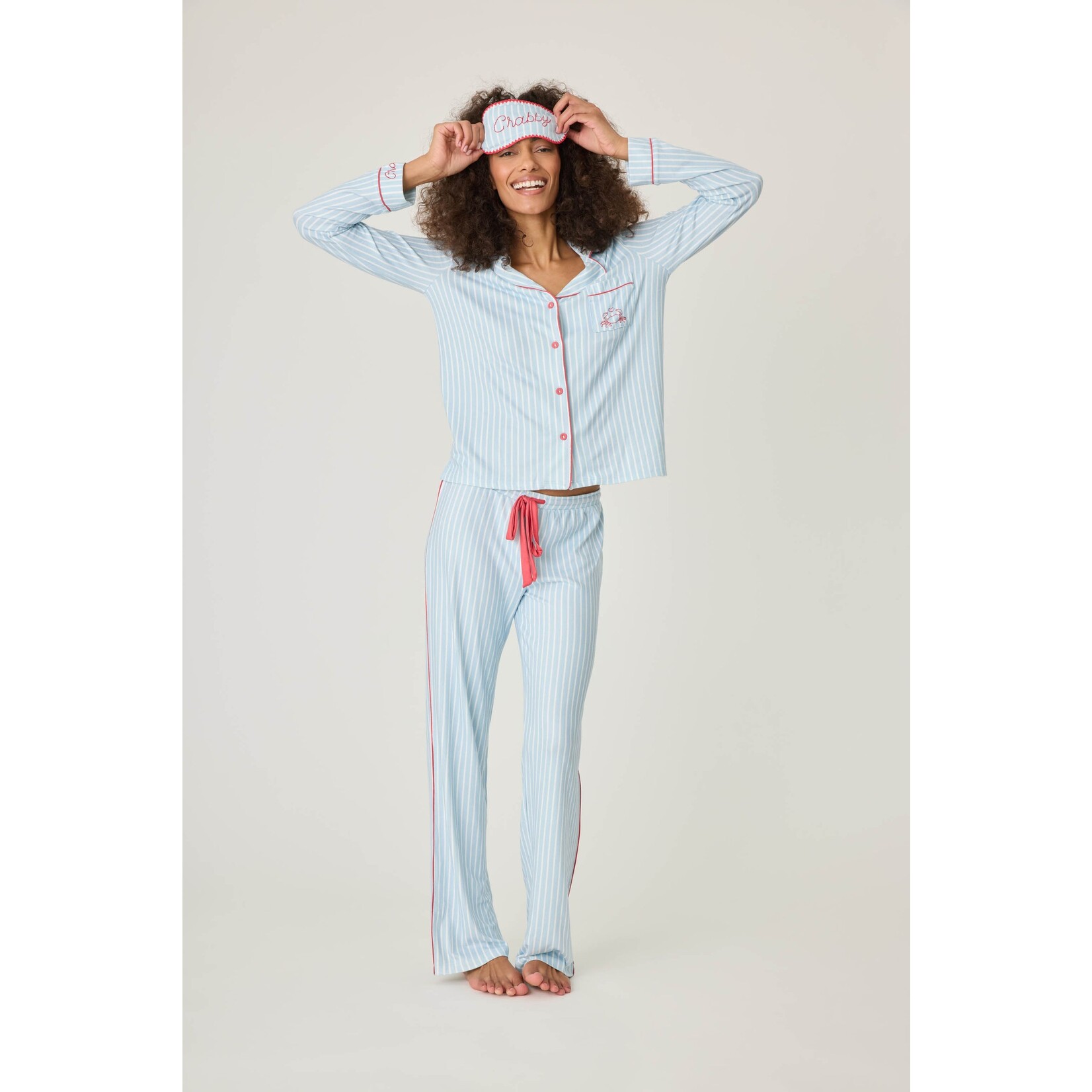 P.J. Salvage P.J. Salvage Maritime Stripe PJ Set Blue Haze