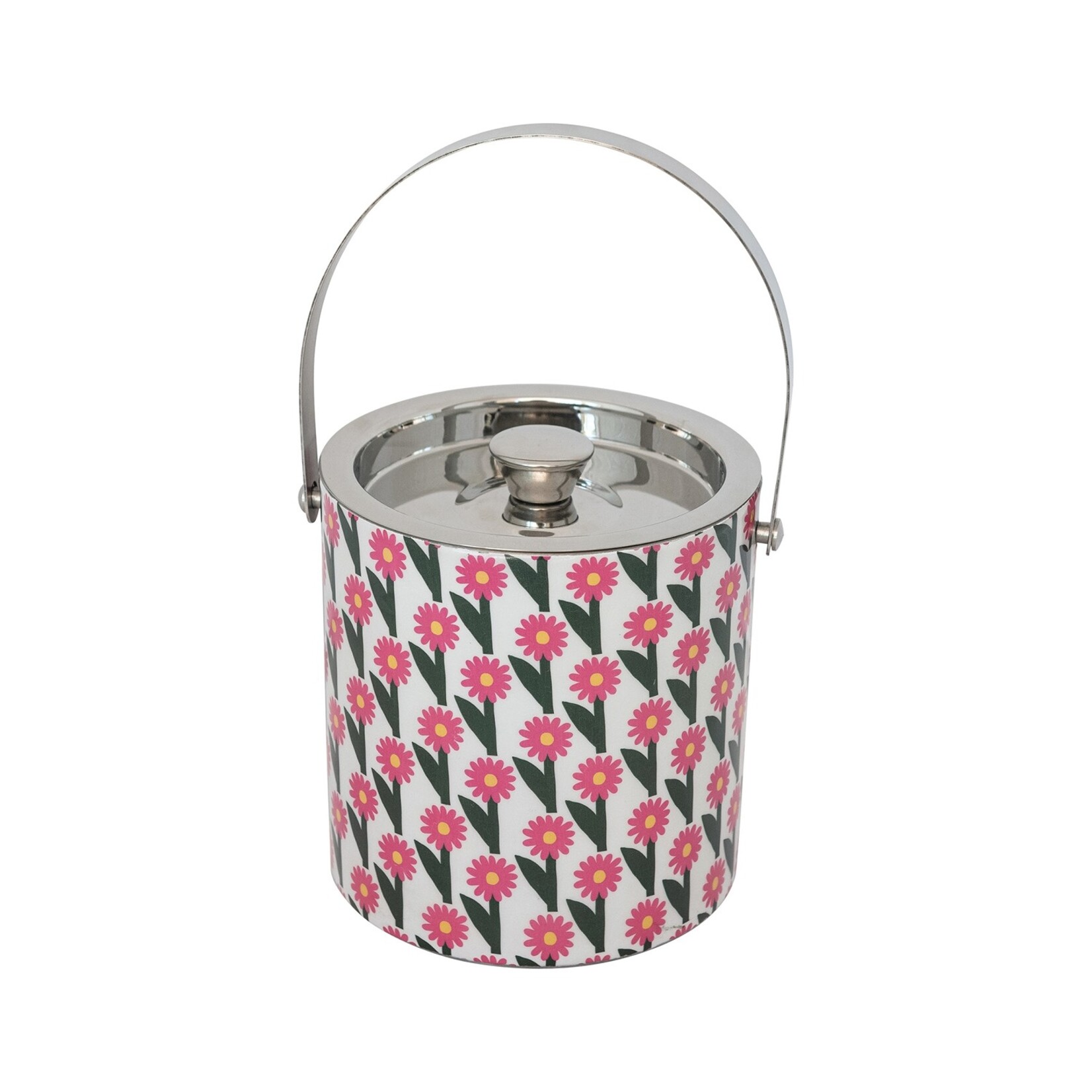 Hazel Mazel Enameled Stainless Steel Ice Bucket w/ Lid