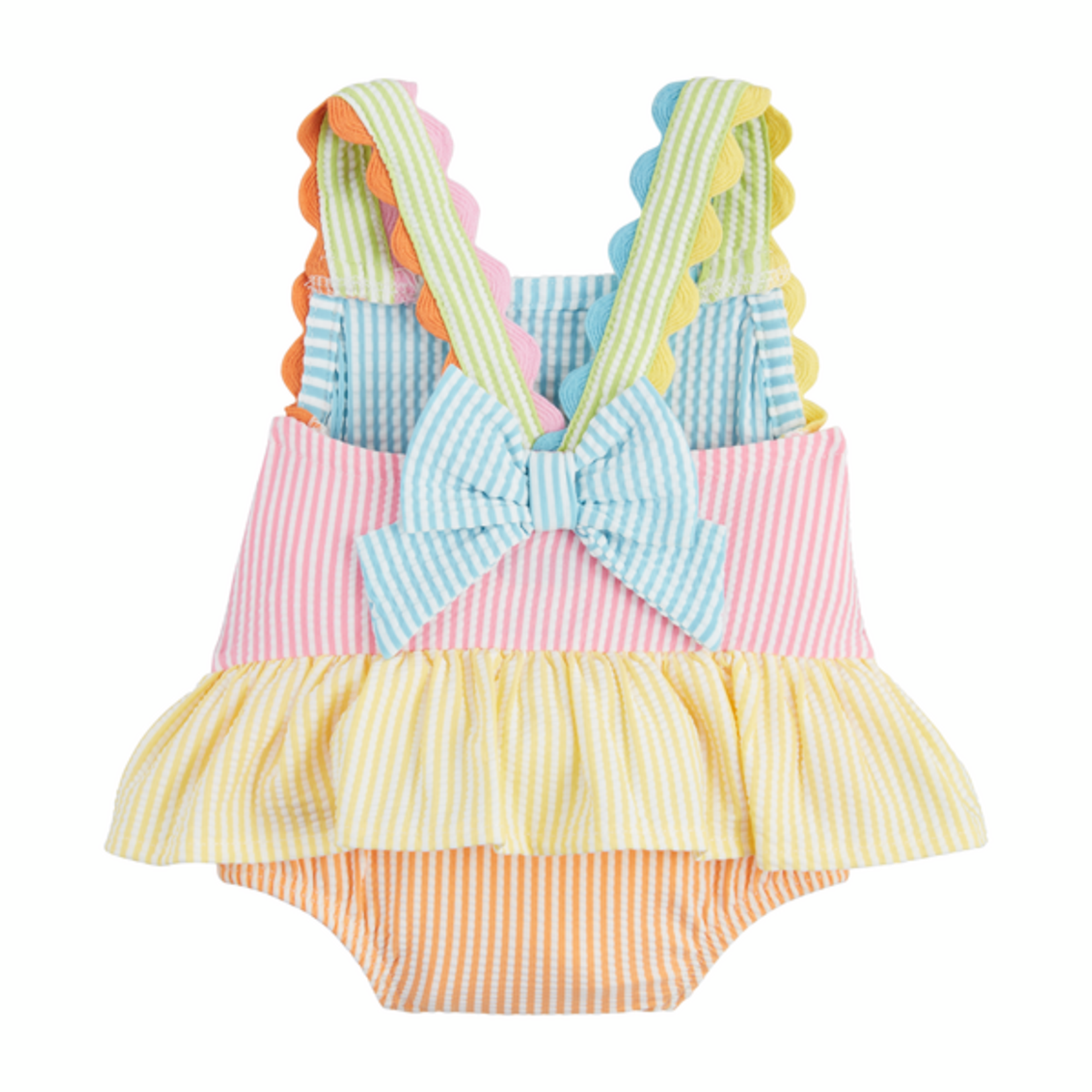 Mud Pie Girls' Seersucker Ric Rac Swimsuit