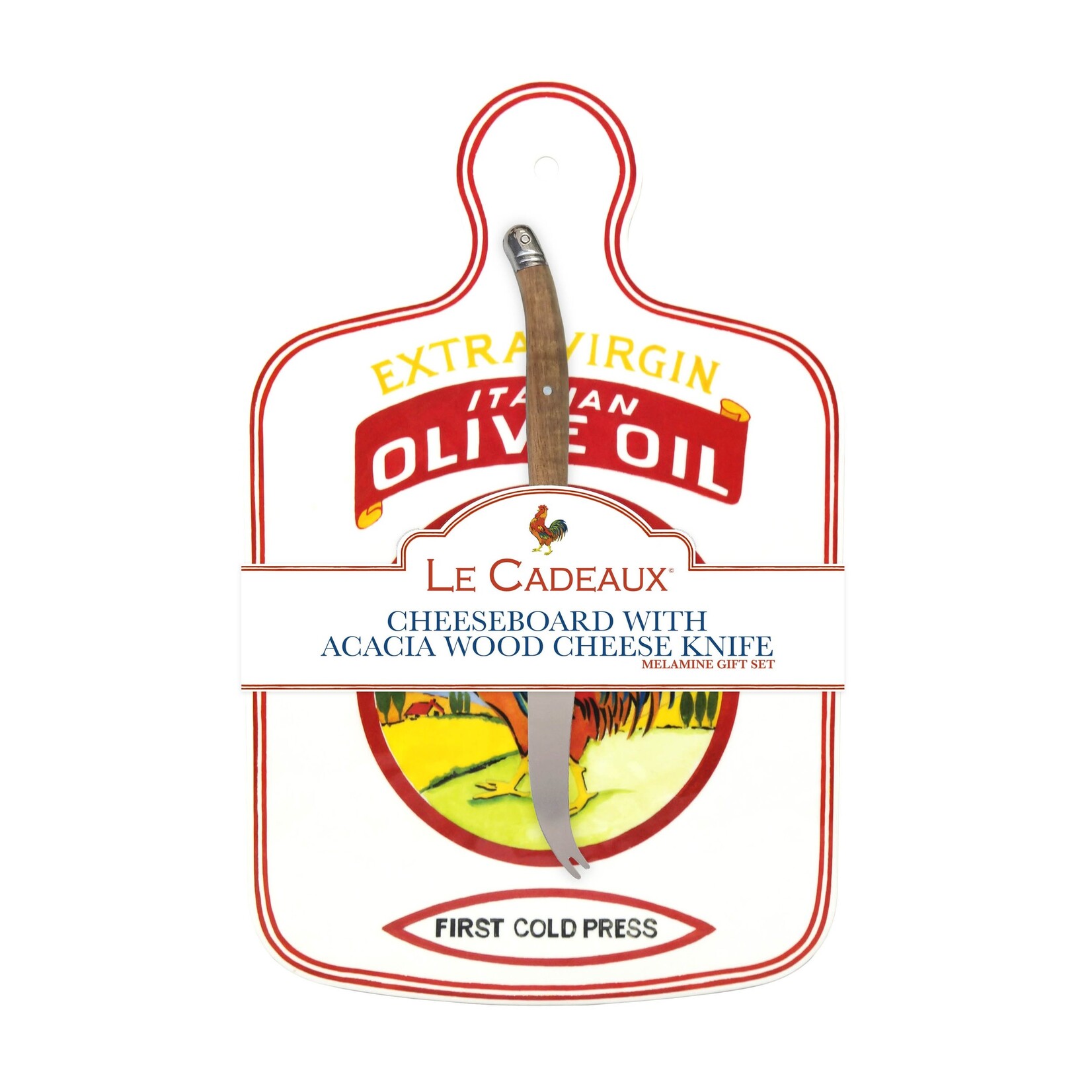 Le Cadeaux Le Cadeaux Cheese Board with Laguiole Wood Handled Cheese Knife Gift Set Vintage Olive