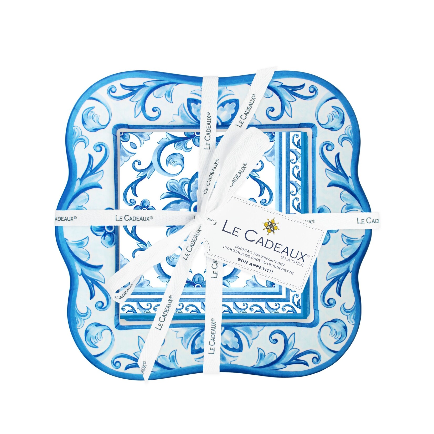 Le Cadeaux Le Cadeaux Mallorca Melamine Napkin Holder with Cocktail Napkins