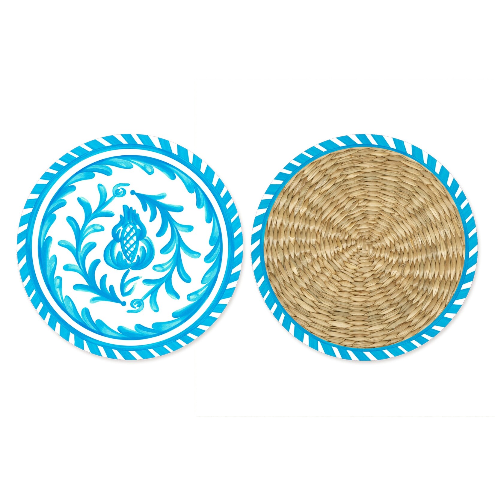Le Cadeaux Decorative Printed 4" Coaster Set of 20 - Sicily Teal