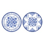 Le Cadeaux Decorative Printed 4" Coaster Set of 20 - Moroccan Blue