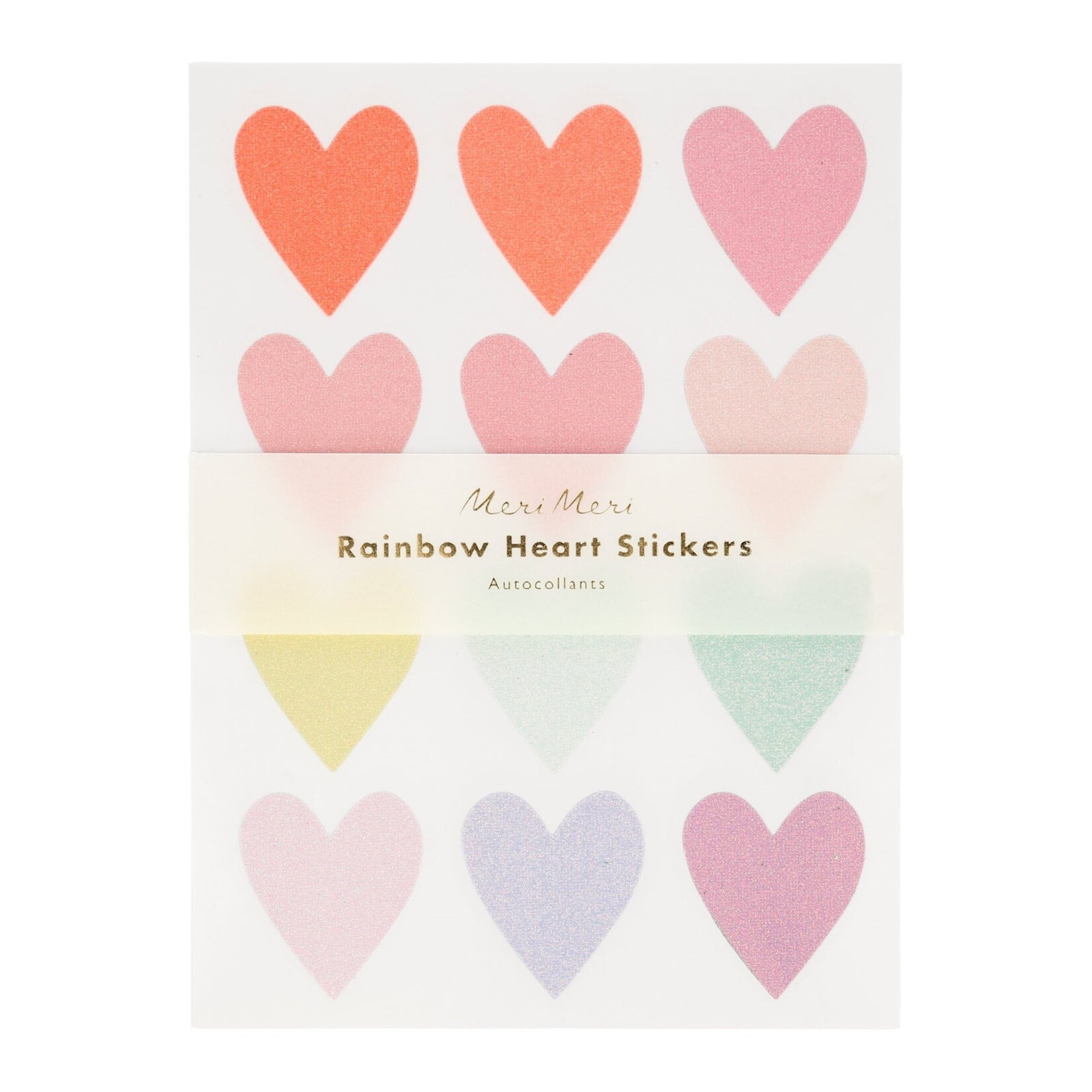 Meri Meri Pastel Heart Glitter Stickers