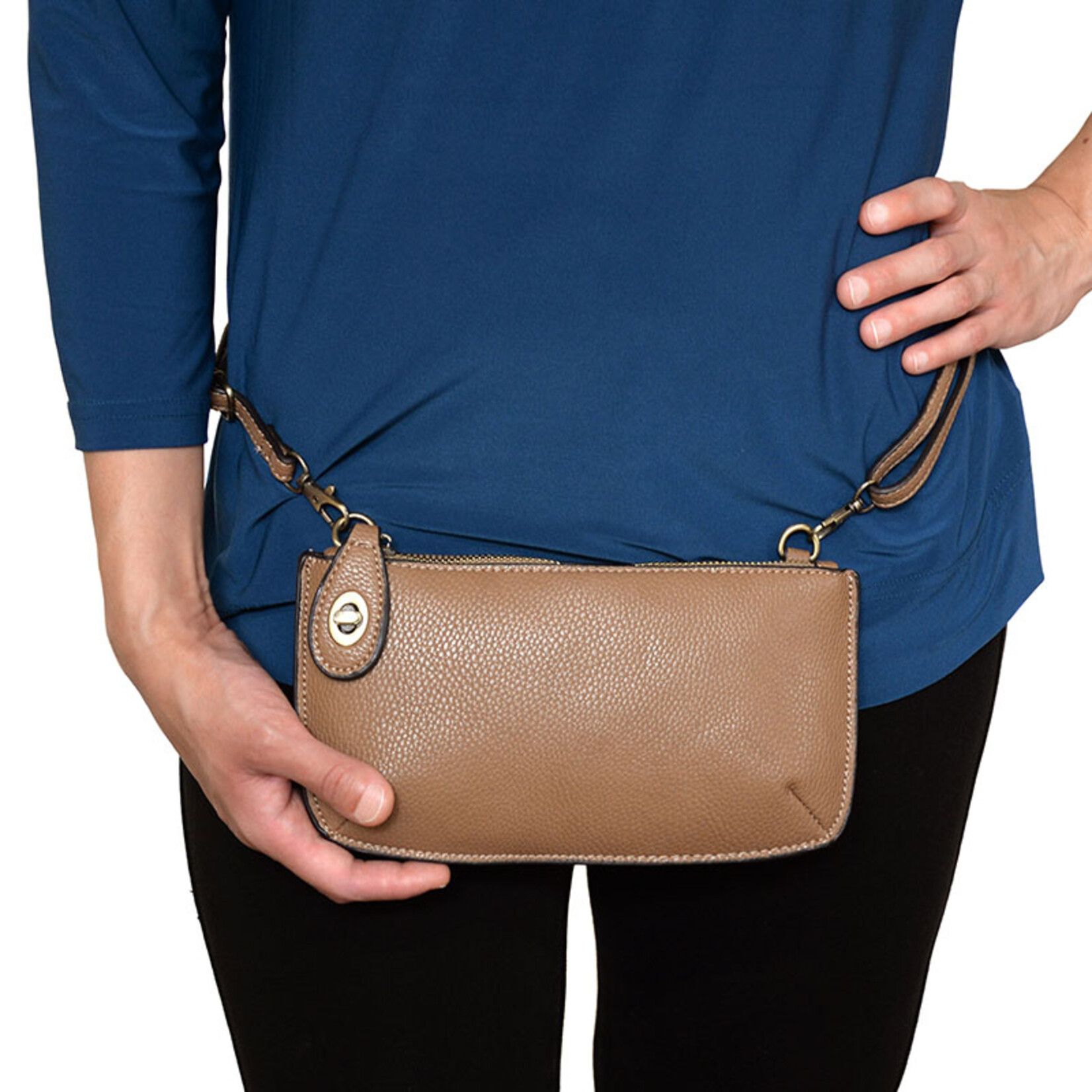 Joy Susan Joy Susan Mini Crossbody Wristlet Clutch Camel