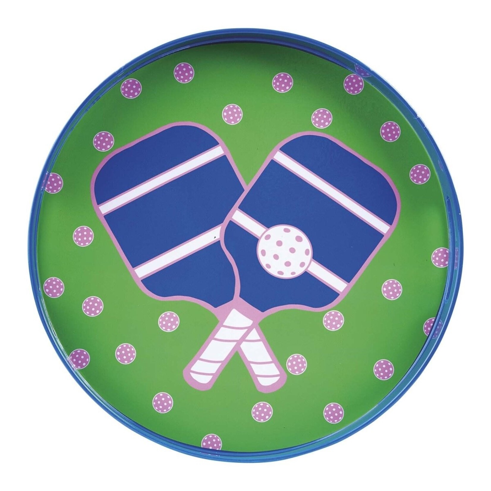 Rockflowerpaper Pickleball Green 15" Round Tray