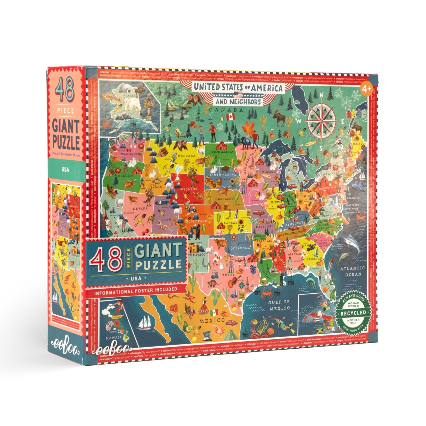Eeboo USA Giant 48 Piece Puzzle