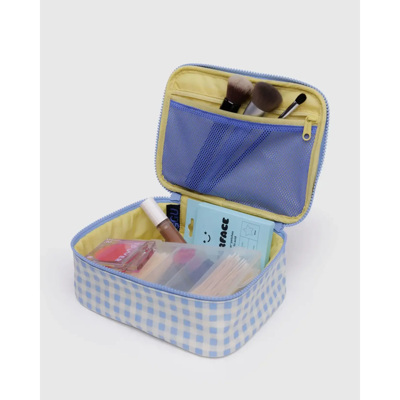 BAGGU Small Cosmetic Case - Light Blue Gingham