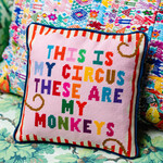 Furbish My Circus Needlepoint Pillow