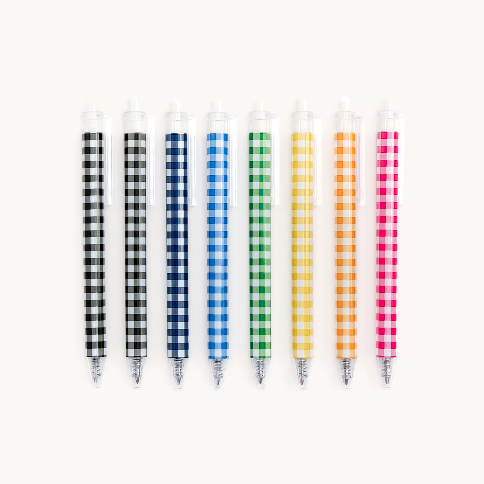 Simplified Gingham Gel Pen Set