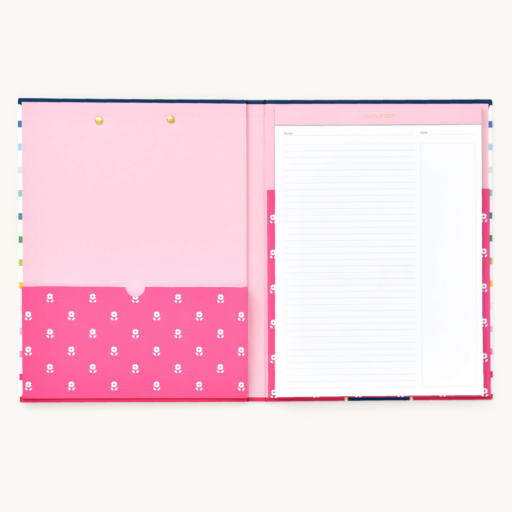 Simplified by Emily Ley Simplified Clipfolio Happy Stripe