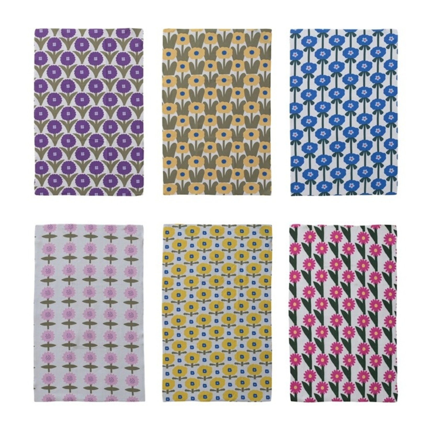 Hazel Mazel Hazel Mazel Microfiber Waffle Weave Dish Towel Flower