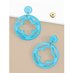 Zenzii Zenzii Resin Drop Earrings w/ Open Clover