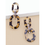 Zenzii Resin Leopard Link Drop Earring - Leopard Brown