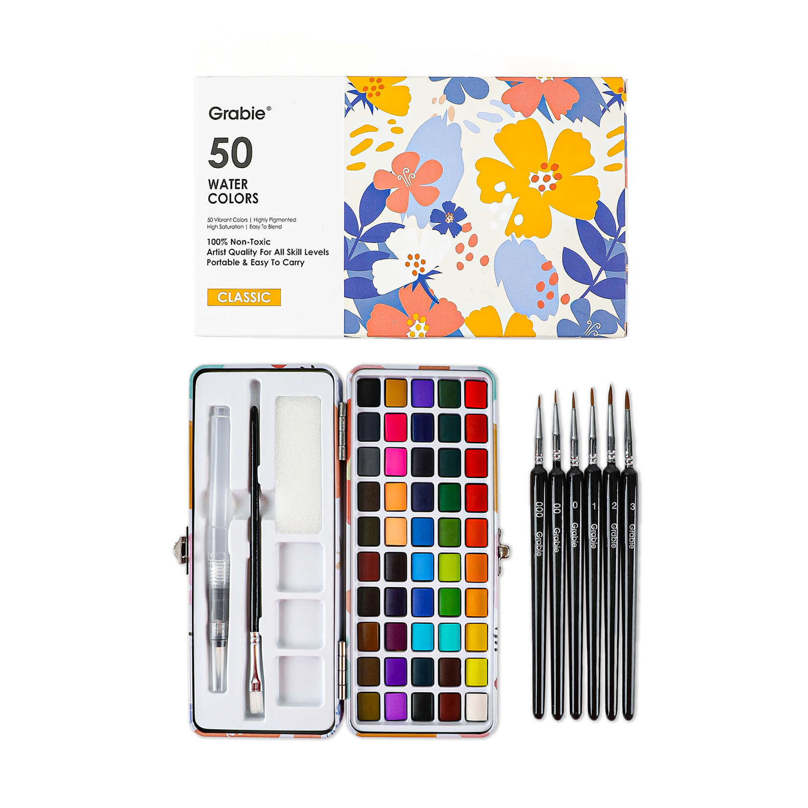 Grabie Grabie Art Watercolor Set of 50 with Brush