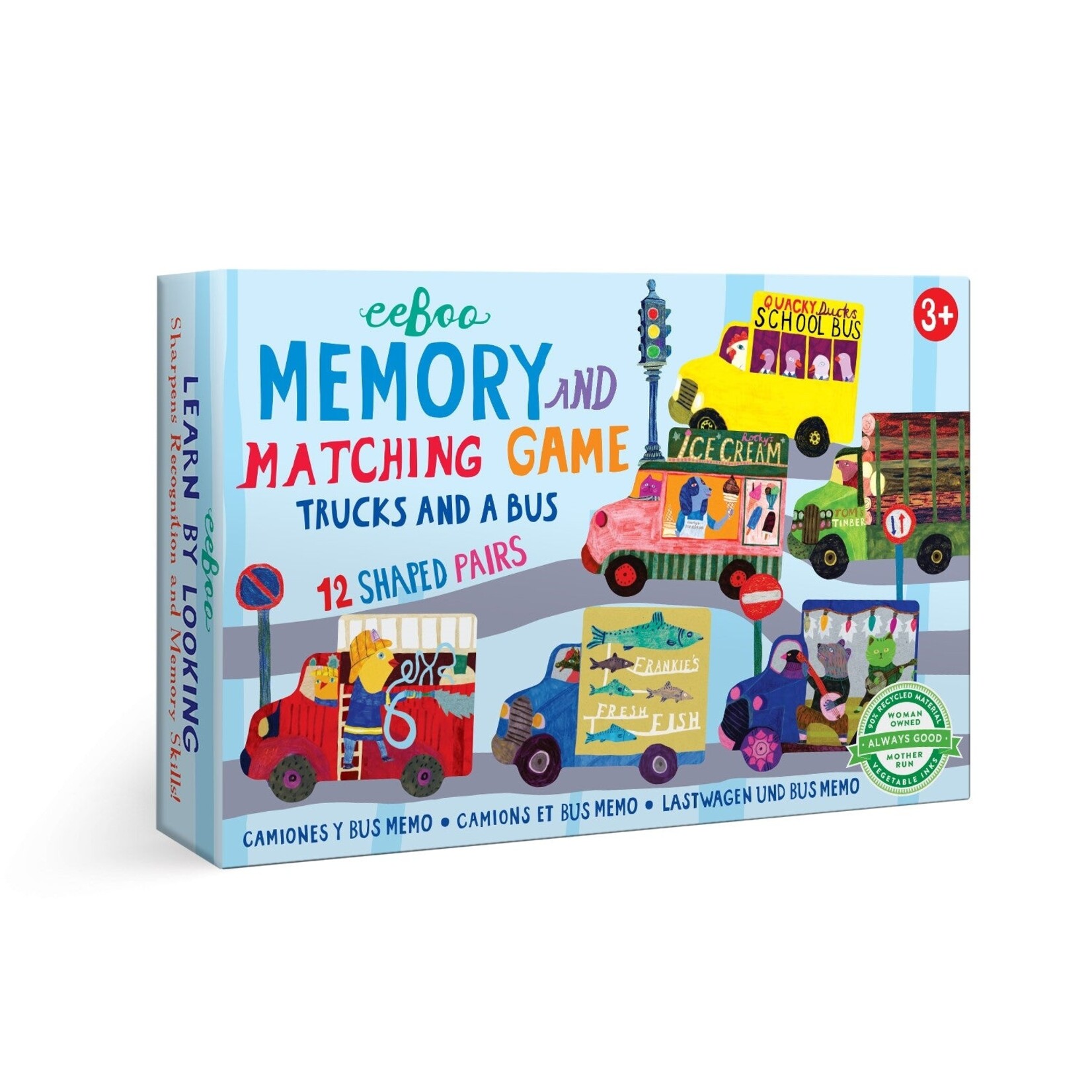 Eeboo Trucks and A Bus Memory and Matching Game