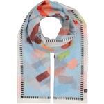 Fraas The Scarf Company Fraas Zen Blue Artistic Strokes Cotton Silk Wrap