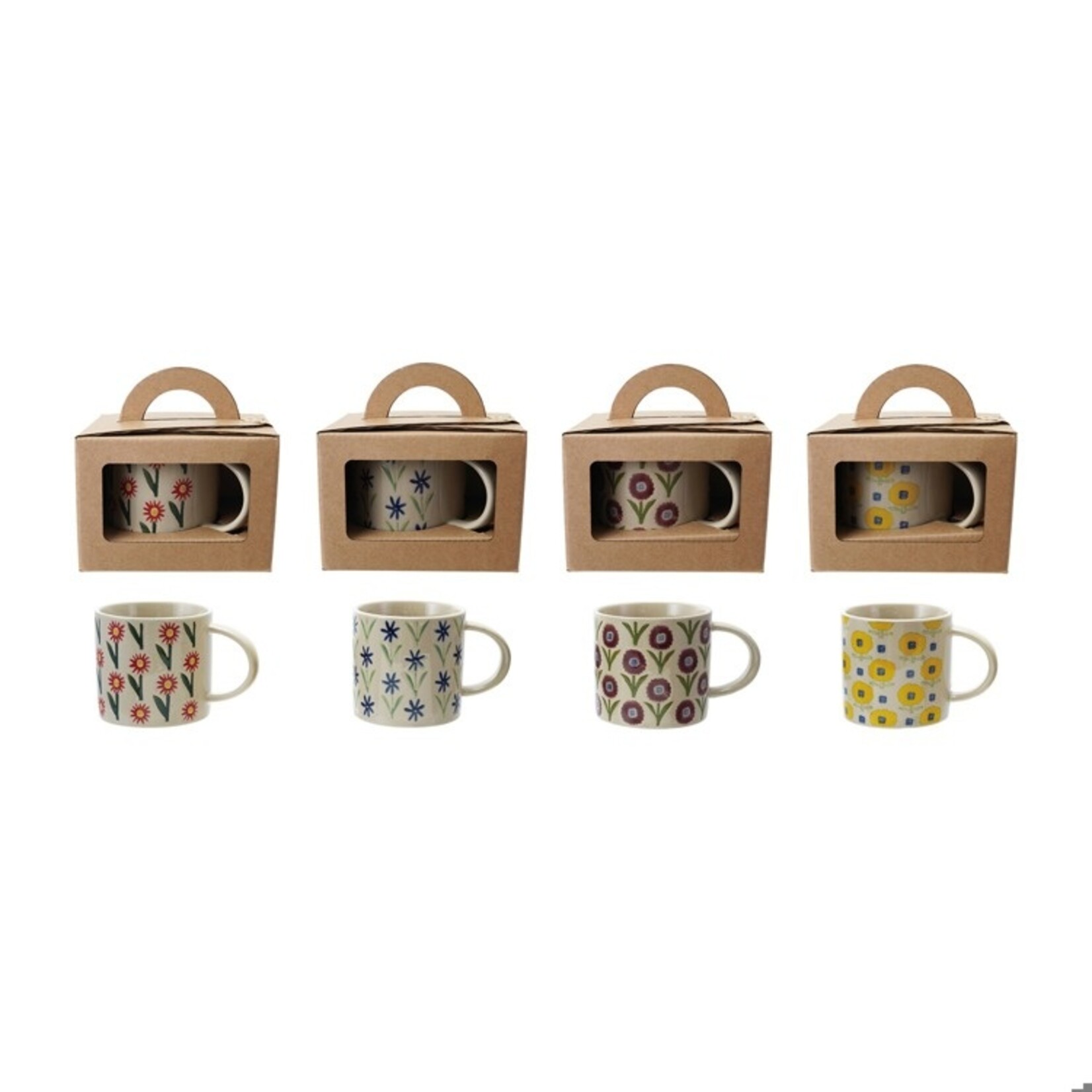 Hazel Mazel Hazel Mazel Stoneware Mug w Wax Relief Flowers
