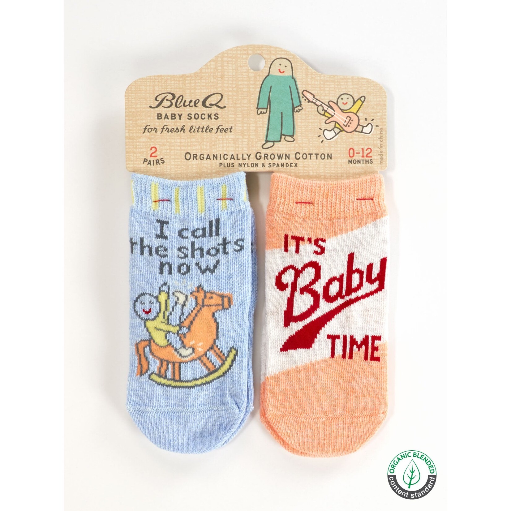 Blue Q Blue Q I Call The Shots Now/ It's Baby Time Baby Socks