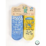Blue Q Blue Q I've Got That New Baby Smell/ Try Not To Fuck Me Up Baby Socks