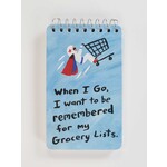 Blue Q Blue Q When I Go, I Want To Be Remembered For My Grocery Lists 3x5 Spiral Notebook