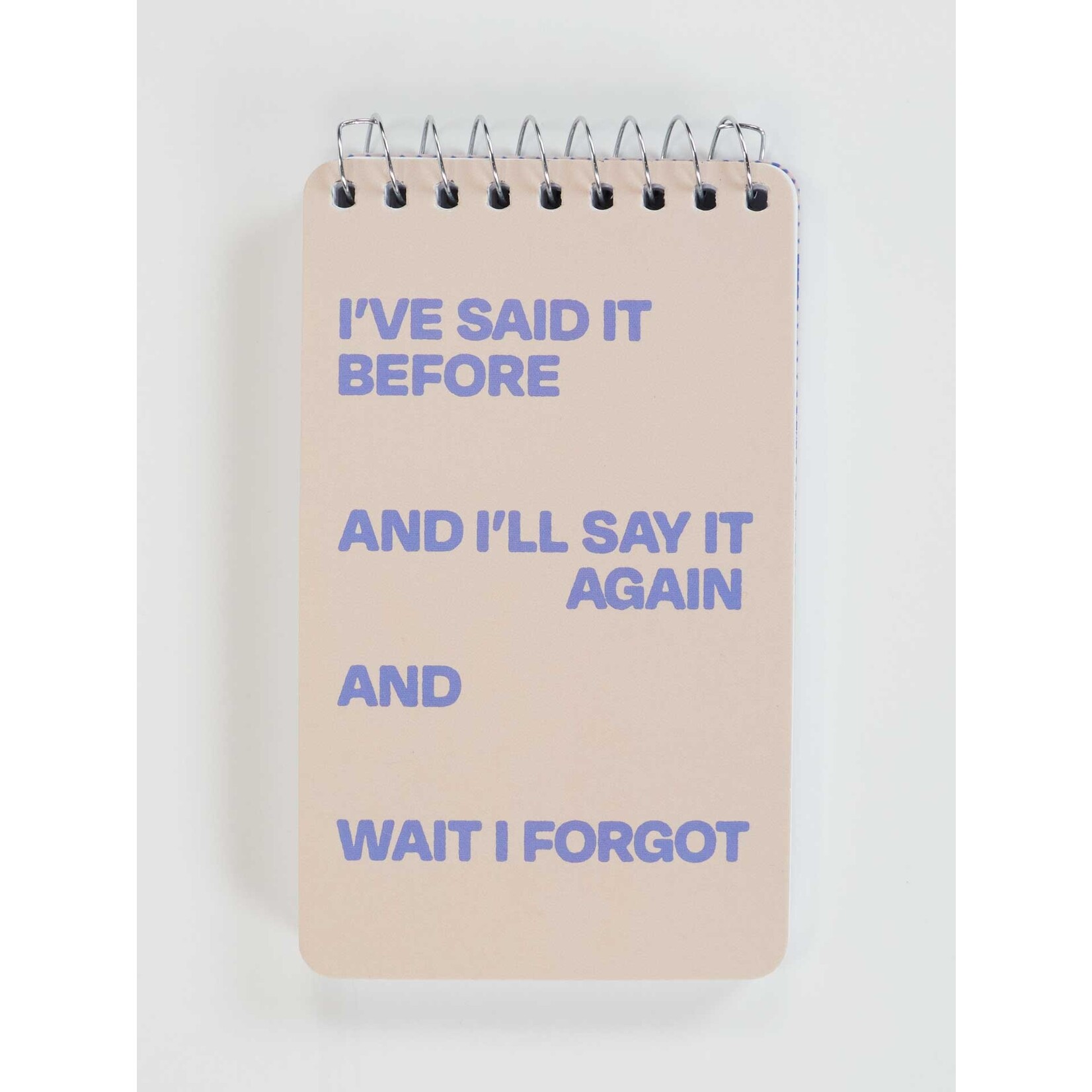 Blue Q Blue Q I've Said It Before And I'll Say It Again And Wait I Forgot 3x5 Spiral Notebook