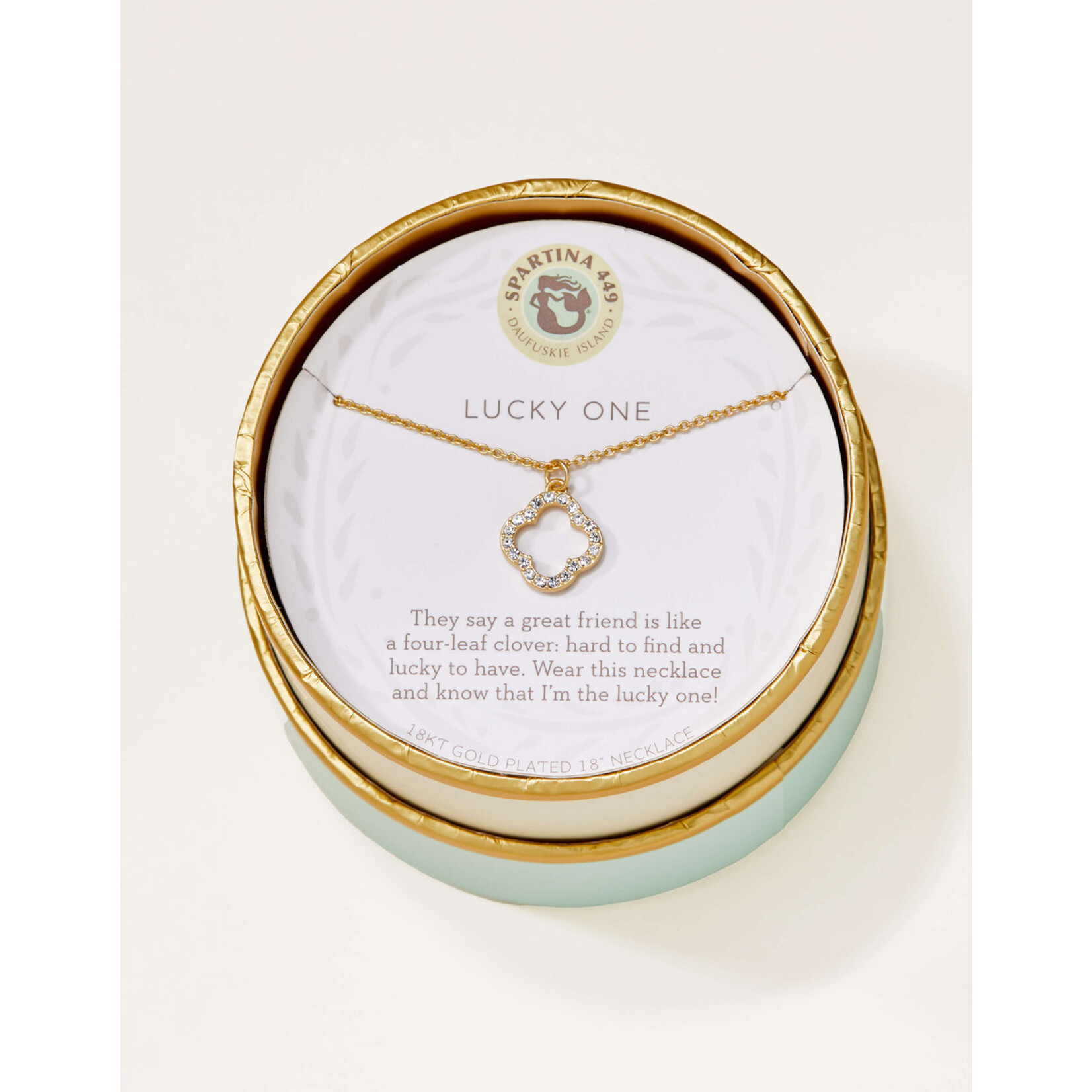 Spartina Sea La Vie Necklace 18" Lucky One/Quatrefoil - Gold
