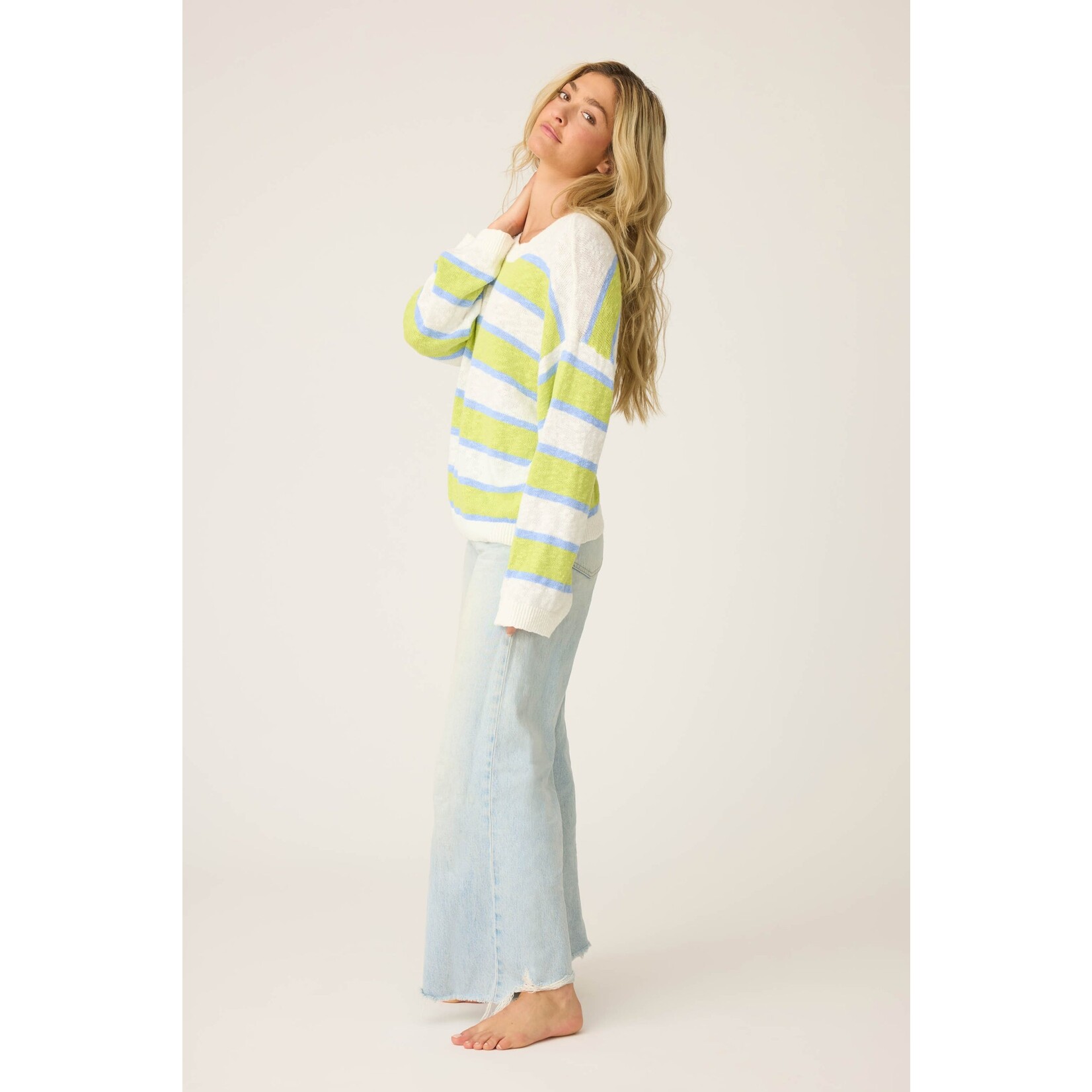 P.J. Salvage Beautiful Life Striped Snuggle Sweater