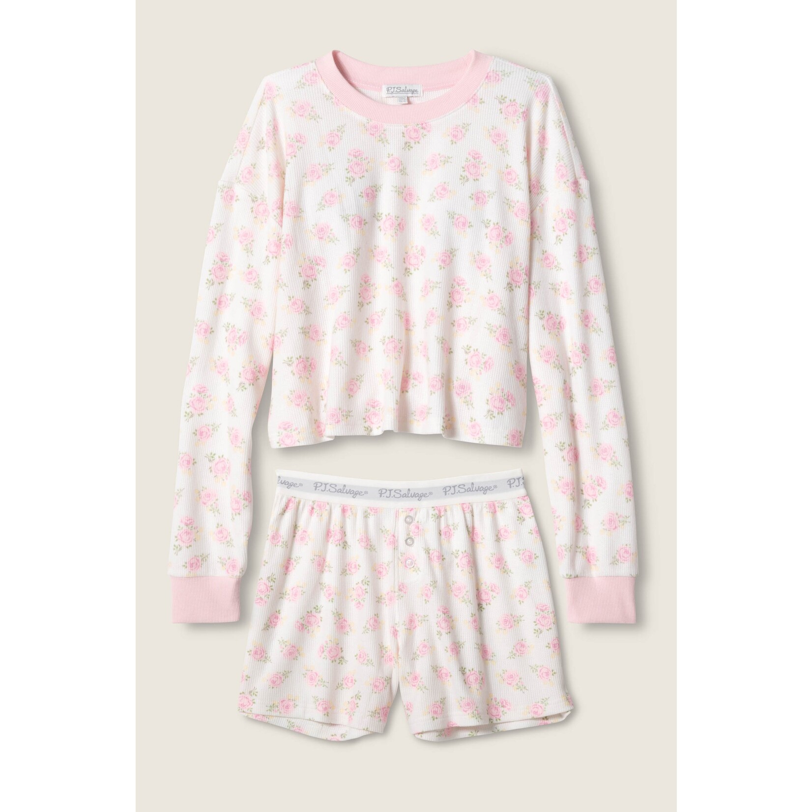 P.J. Salvage Boyfriend Boxer Ditsy Floral Shorts Set