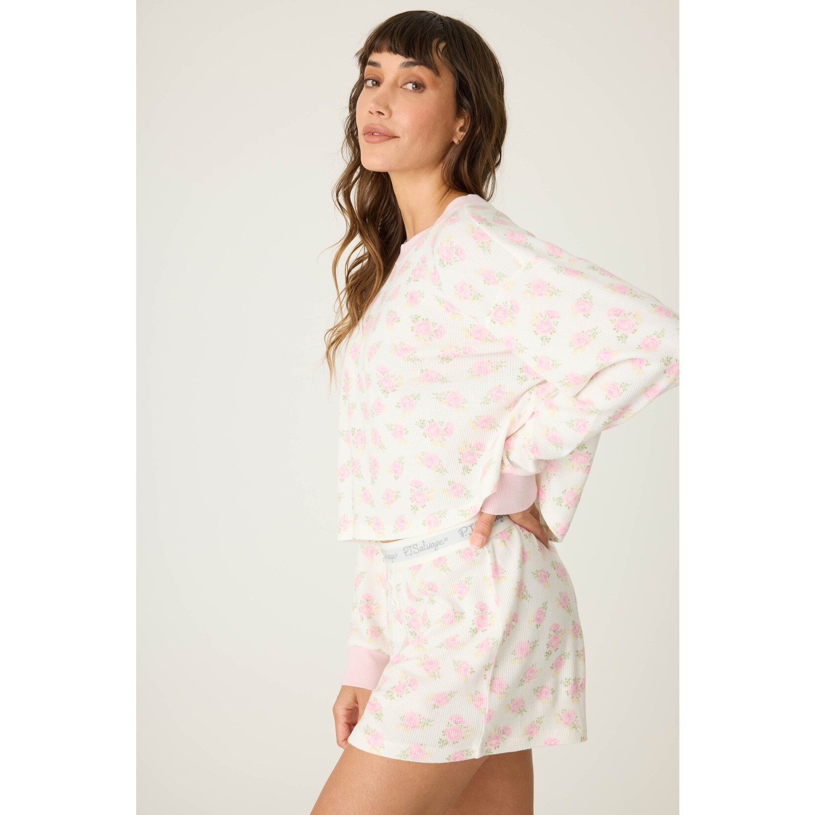 P.J. Salvage Boyfriend Boxer Ditsy Floral Shorts Set