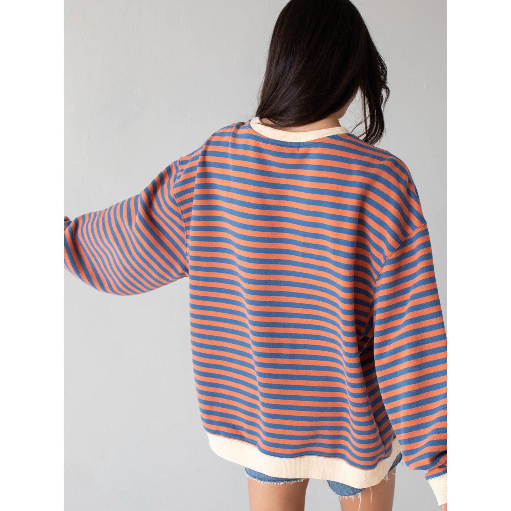 Natural Life Oversized Striped Crewneck - S/M