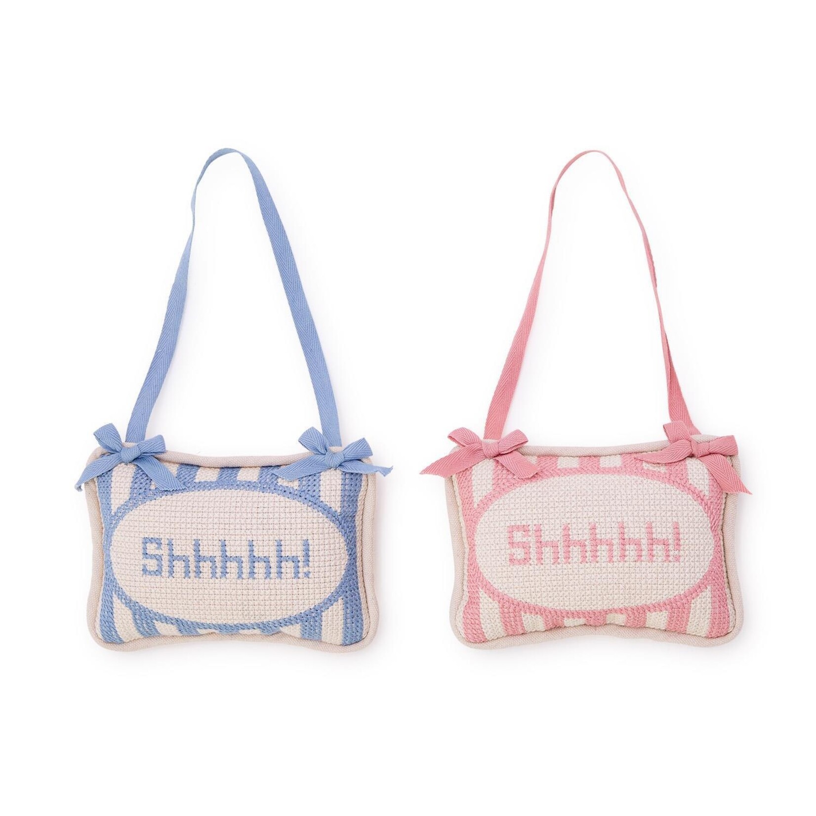 Two's Company Shhhhh! Embroidered Pillow Door Hanger