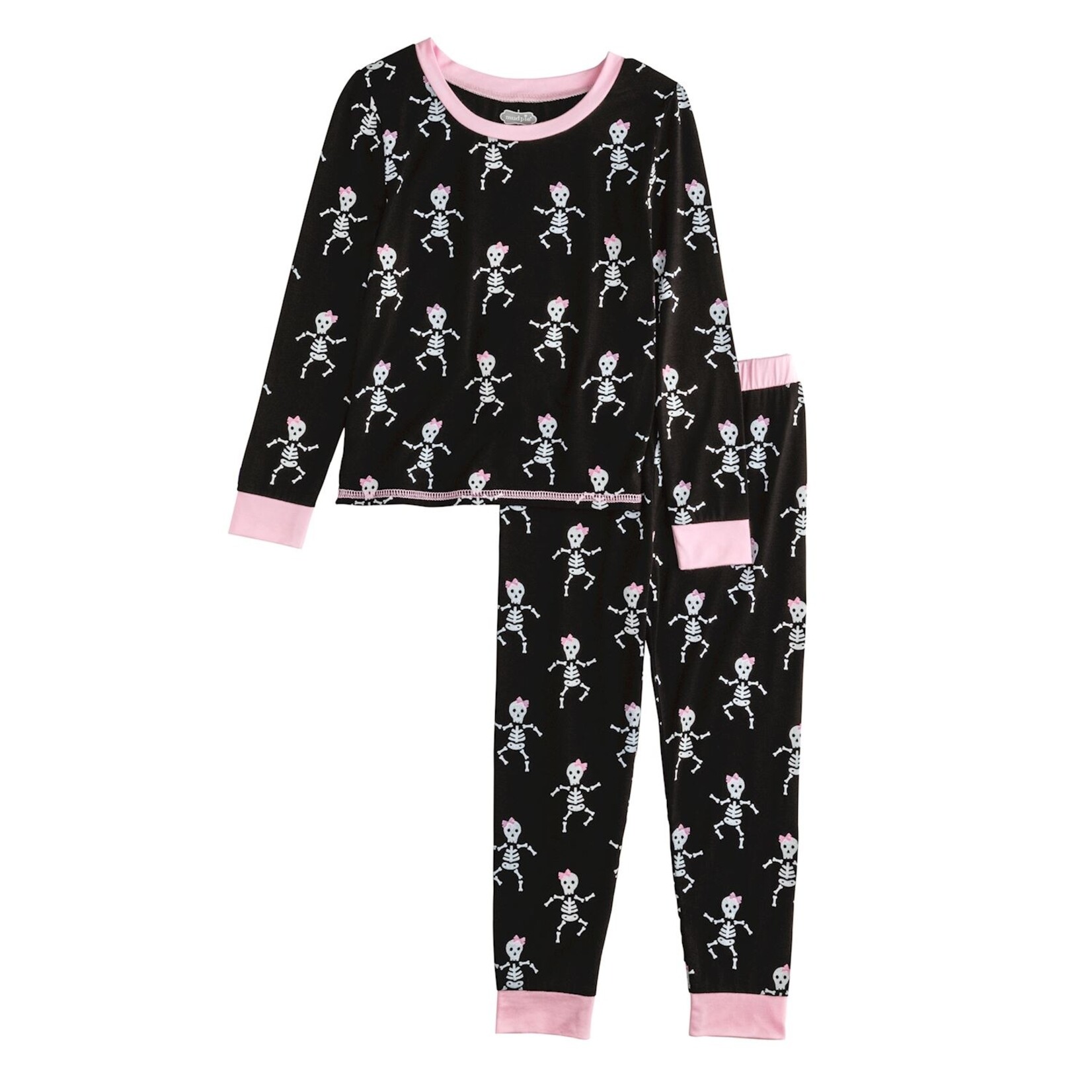 Mud Pie Pink Skeleton Glow Toddler Pajamas