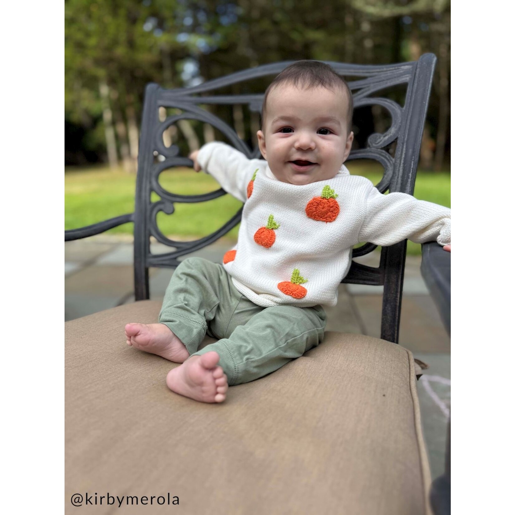 Mud Pie Pumpkin Rollneck Baby Sweater