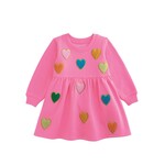 Mud Pie Boucle Heart Sweatshirt Dress