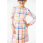 Mila & Rose Mila & Rose Plaid About You Long Sleeve Twirl Dress