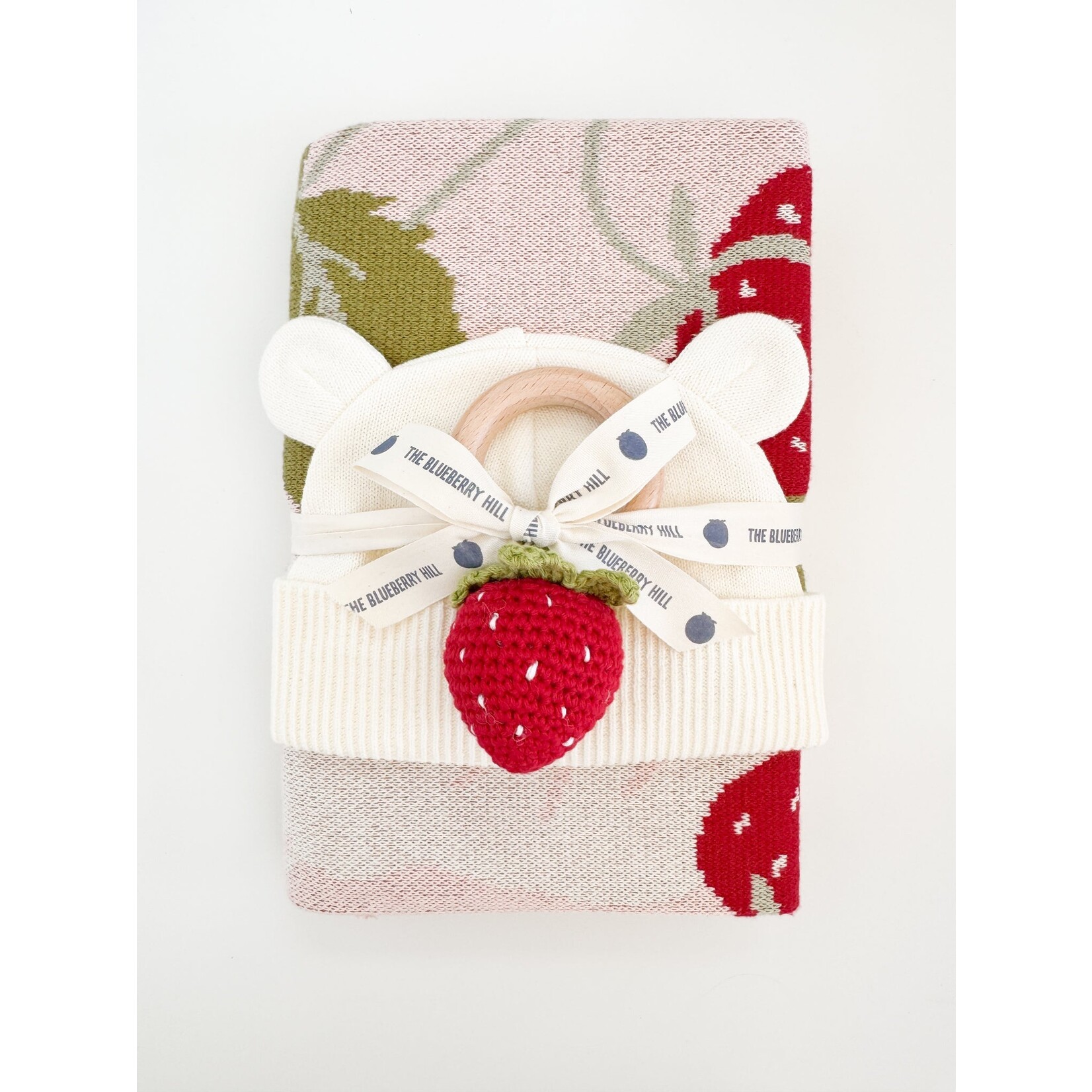 The Blueberry Hill The Blueberry Hill Strawberry Blanket Hat Teether Gift Set