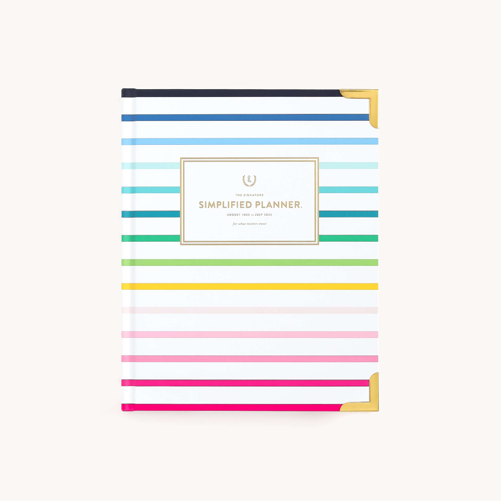 Simplified by Emily Ley 2025-2026 Bookbound Weekly Simplified Planner Happy Stripe