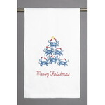 Peking Handicraft Blue Crab Christmas Tree Dish Towel