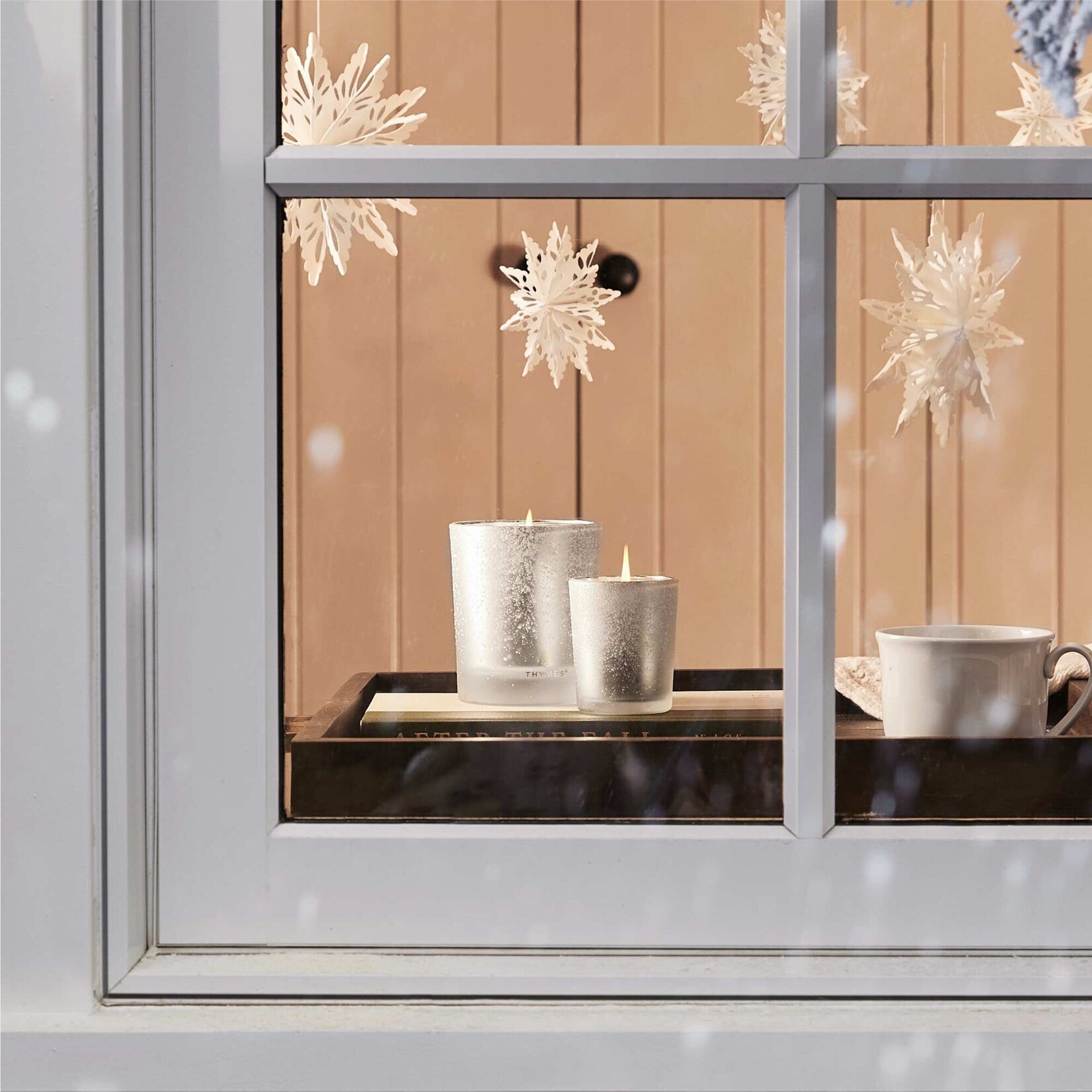 Thymes Frasier Fir Boxed Flocked Candle 6.5 oz.