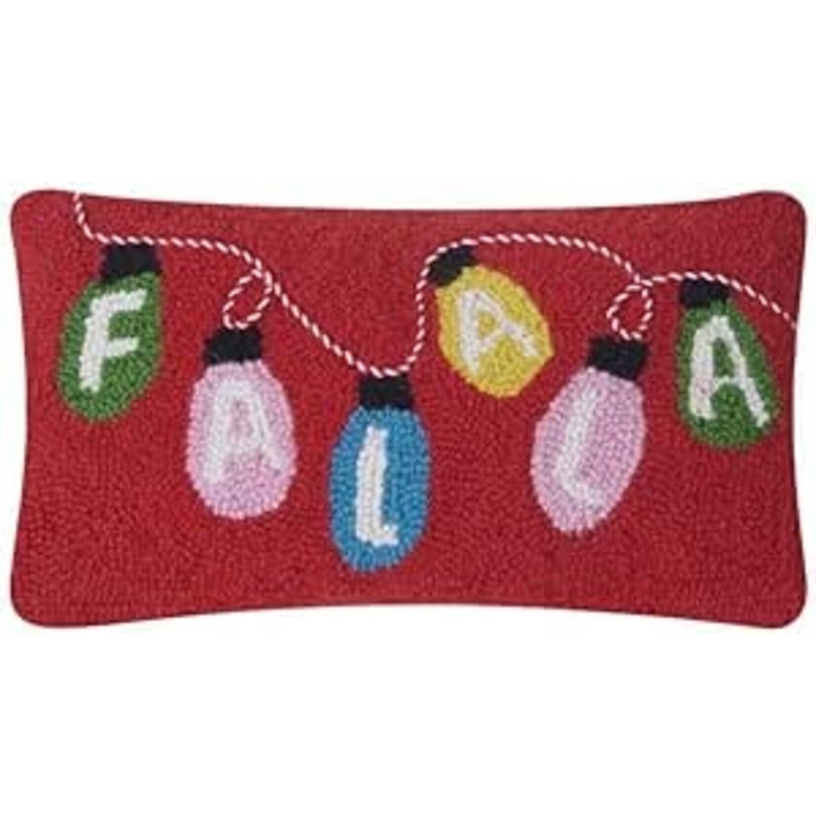 Peking Handicraft Fa La La Hook Pillow 9x16